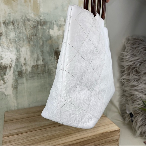 Chanel Woden CC Caviar White Bag - Picture 3 of 16